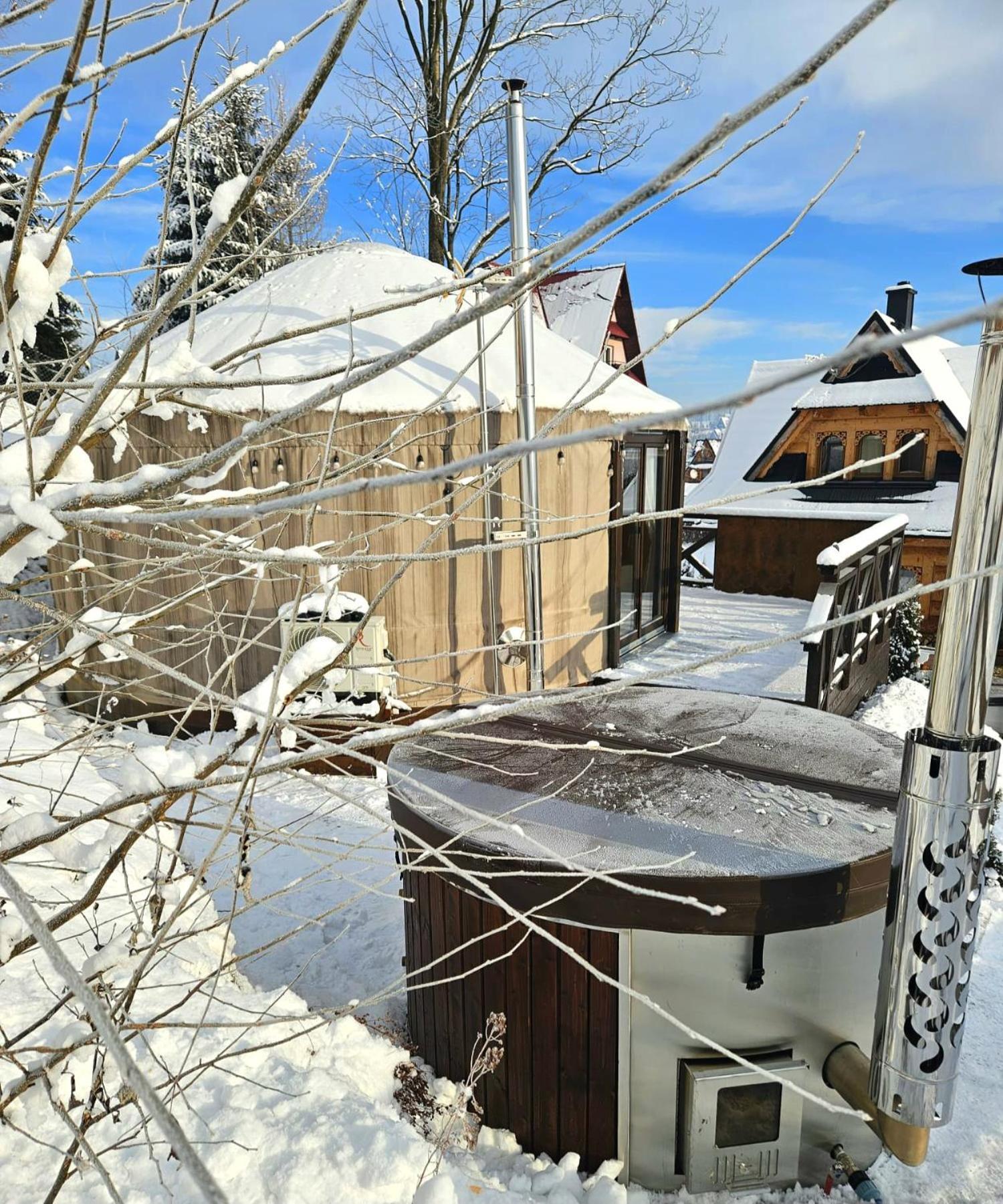 Jurta Na Wypasie - Luksusowy Namiot Z Widokiem Na Gory - Jacuzzi, Sauna, Split Ac, Private, Star View Zakopane Kültér fotó